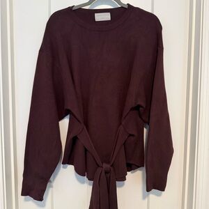 Modern Citizen Burgundy Tie-Front Sweatshirt